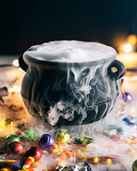 Dry ice candy cauldron